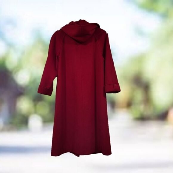 LONG Vintage Peacoat With A Hoodie And Nice Pockets - Picture 2 of 5